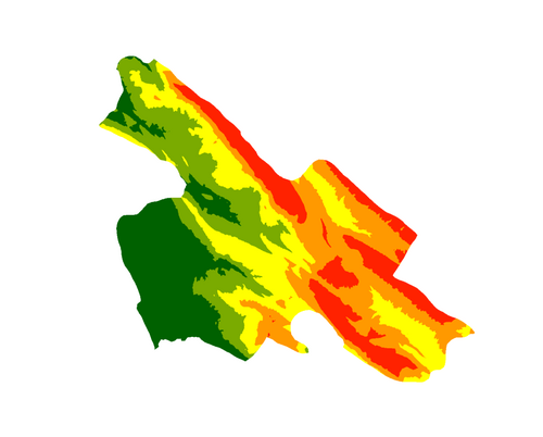 DEM mapa okresu Choram 2D