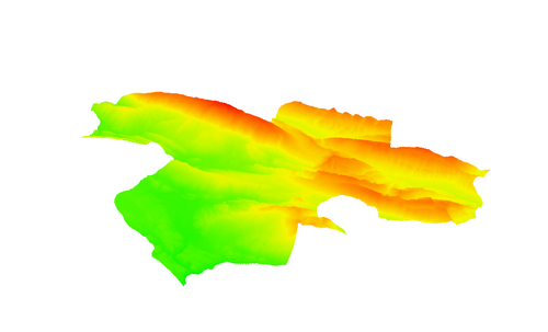 DEM mapa okresu Choram 3D