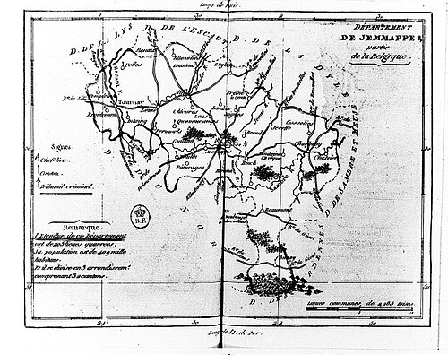 Departement Jemmappes - Francouzská административní mapa