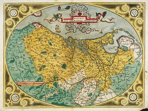 Popis Dolního Německa Ortelius 1573