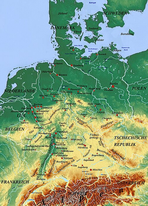 Mapa Německa
