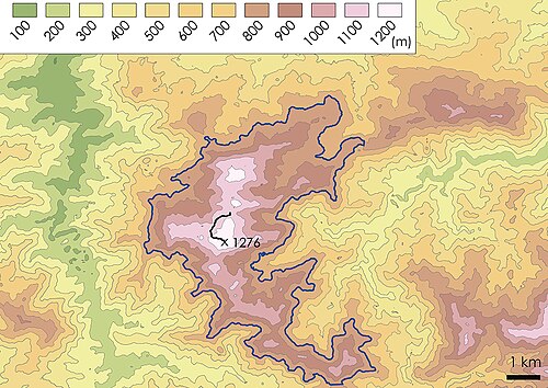 Topografická mapa Deux Mamelles - detail