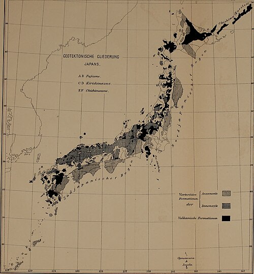 Japonské ostrovy - topograficko-geologický přehled