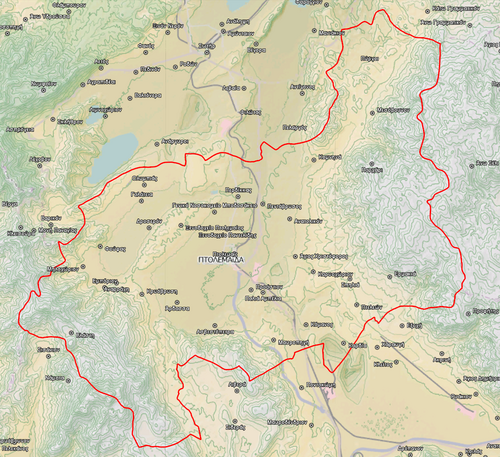 Topografická mapa Dimosu Eordaias