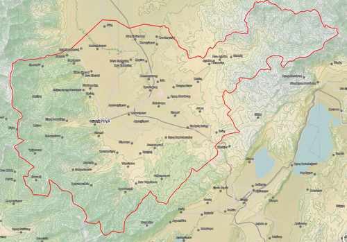 Topografická mapa Dimosu Floriny