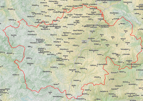 Topografická mapa Dimosu Grevenon