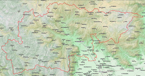 Topografická mapa Dimosu Kalambaky