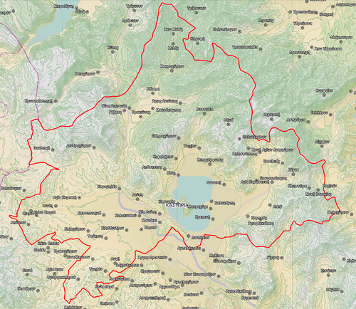 Dimos Kastorias - Topografická mapa