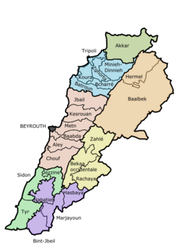 Administrativa divize Libanu