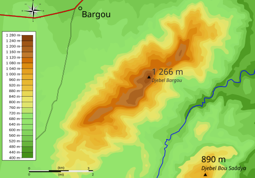 Topografie Djebel Bargou