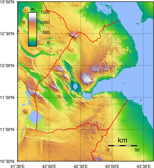 Topografie Džibuti