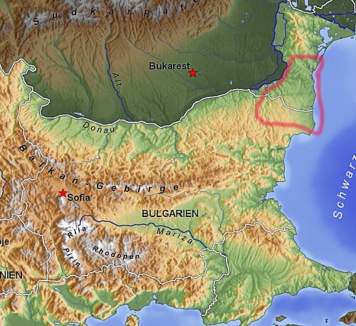 Dobrudža Balkán topo de