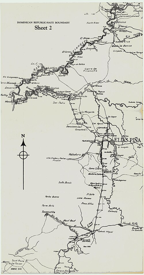 Mapa hranice Dominikánská republika-Haiti č. 2