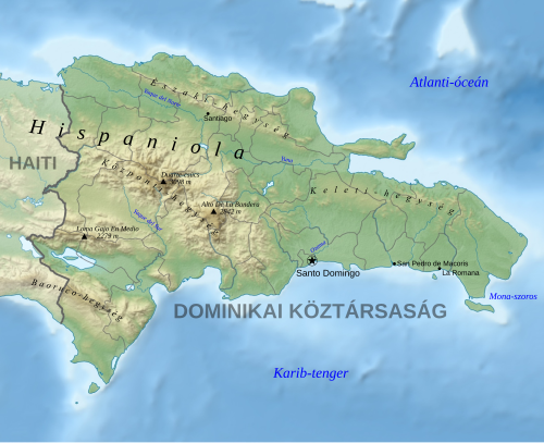 Fyzická mapa Dominikánské republiky