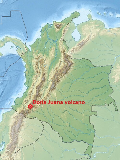 Mapa lokace sopky Dona Juana