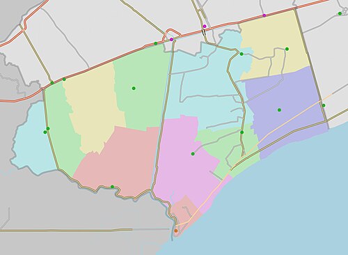 Donghai - administrativní mapa okresu