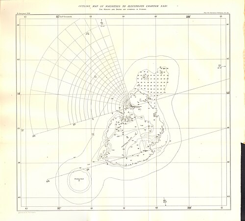 Mapa Mauricius 1885 Dun Echt