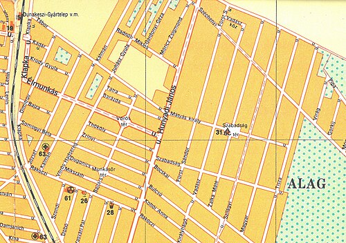Mapa Dunakeszi Banktelep 1981