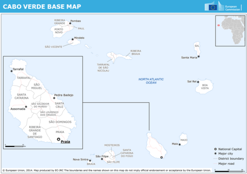 ECHO Cabo Verde - editovatelná mapa A4 na šířku