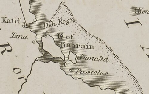 Východní Arabský poloostrov mapa 1794