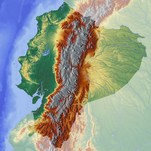 Ekvádor (topografická mapa)