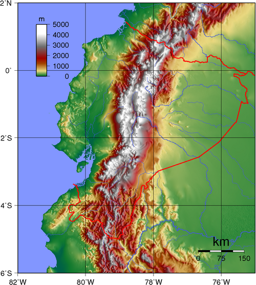 Topografie Ekvádoru