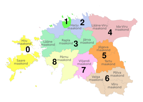 Estonské župy HAM