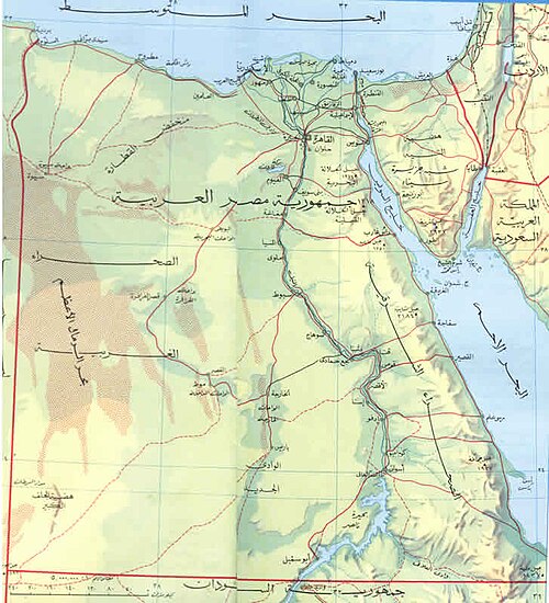 Mapa Egypta arabsky