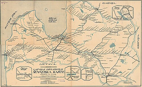 Železniční tratě Lotyšska 1925