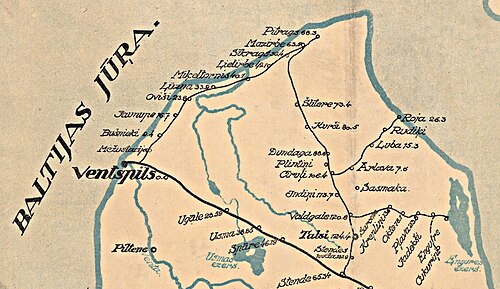 Železniční tratě Lotyšska 1925