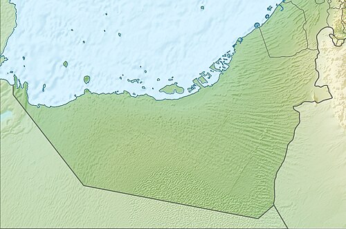 Mapa reliéfu emirátu Abu Dhabi