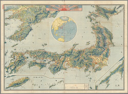 Topografická mapa Japonské říše