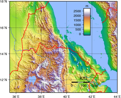 Topografie Eritrey
