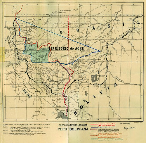 Náčrt Peru-bolivijské spor. oblasti