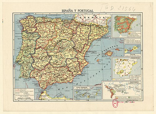 Španělsko a Portugalsko 1:4,500,000