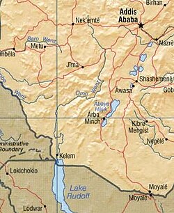 Mapa Etiopie - Omo