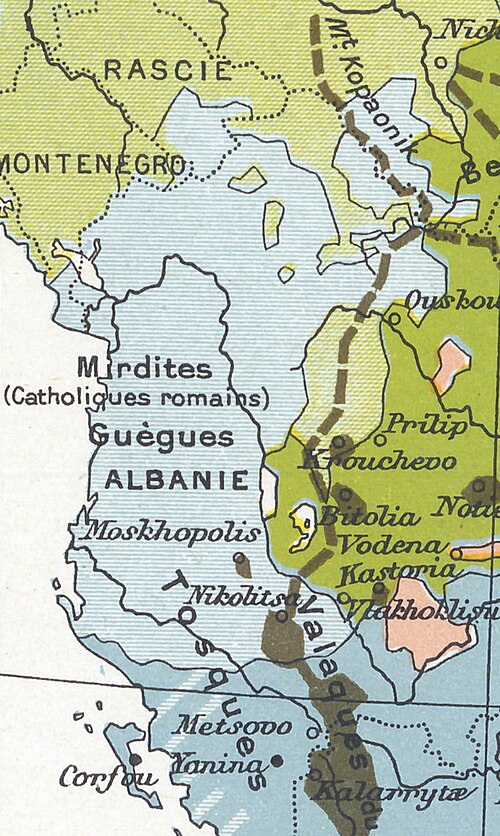 Etnické skupiny v Albánii 1913
