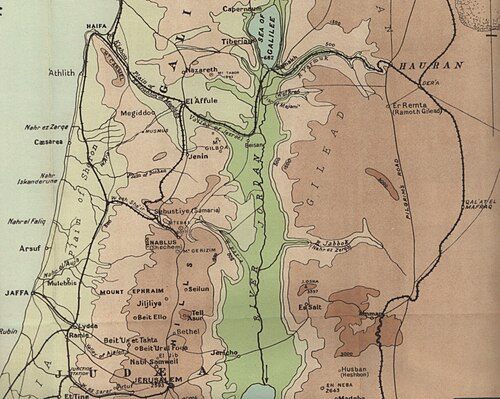 Falls Mapa 1: Jižní Palestina Detail Megiddo