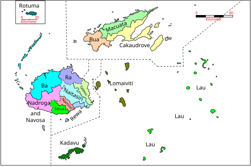 Politická mapa Fidži