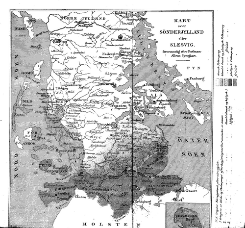 Folkevennen 1864 - Mapa jižního Jutska