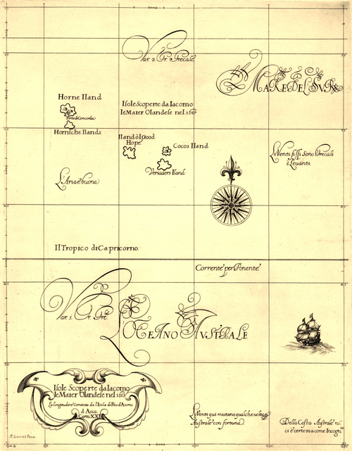 Futuna, Alofi a Tonga na mapě 1646