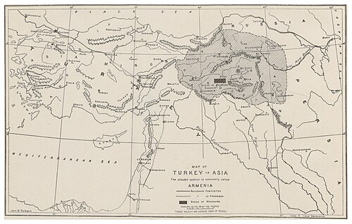 Mapa Turecka v Asii, 1895