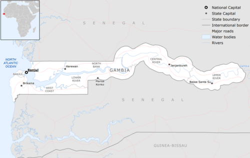 Základní mapa Gambie