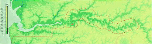 Topografická mapa Gambie b2