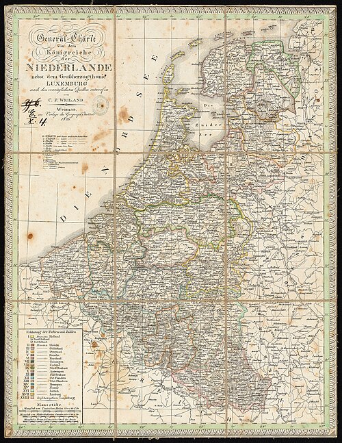 Všeobecná mapa Království Nizozemska a Lucemburska