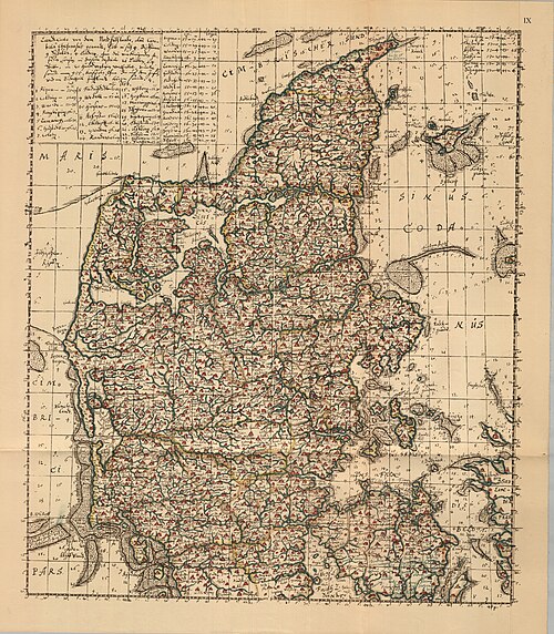 Generální mapa Severní Jutska a Funen (1642-1667)