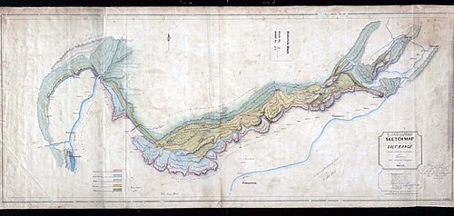 Geologická skica Solného pásu z vojenského průzkumu 1851-52
