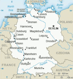 Mapa Německa