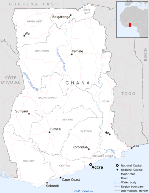 Základní mapa Ghany