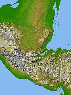 Topografická mapa Guatemaly